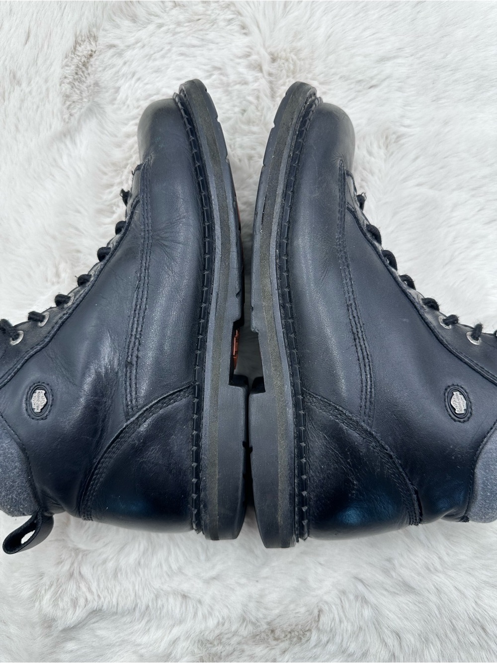 Harley Davidson Black Leather Lace Up Motorcycle Boots Men's Size 8.5 M - Picture 7 of 11